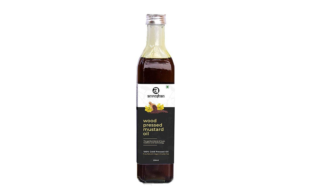 Anveshan Wood Pressed Mustard Oil    Plastic Bottle  250 millilitre